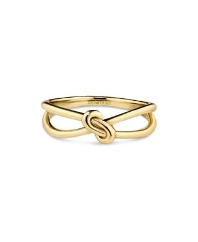Devata Love Knot Ring In Gold Plated Sterling Silver Size 7