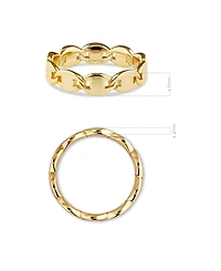Devata Mariner Link Eternity Ring Gold Plated Sterling Silver,