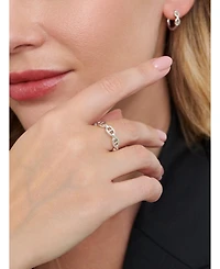 Devata Mariner Link Ring in Rhodium Plated Sterling Silver