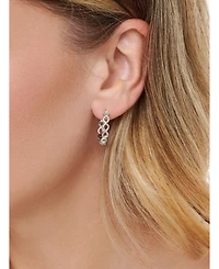 Devata Infinity Hoop Earrings in Rhodium Plated Sterling Silver