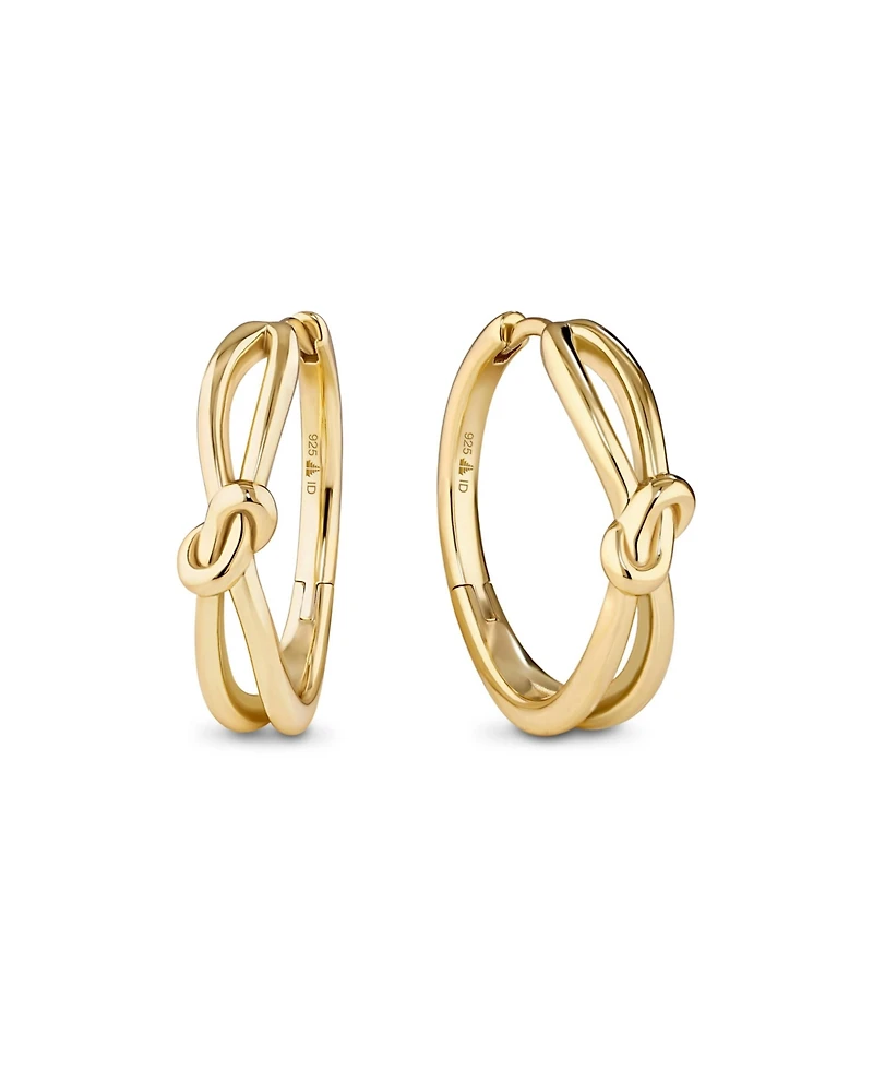 Devata Love Knot Hoop Earrings in Gold Plated Sterling Silver