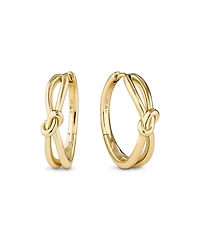 Devata Love Knot Hoop Earrings in Gold Plated Sterling Silver