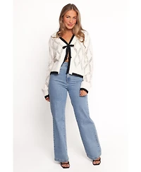 Petal and Pup Women's Lainy Bow Tie Font Cardigan