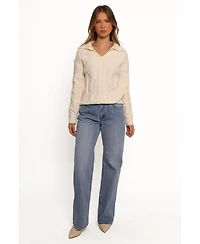 Petal and Pup Women's Robbie Collar Neck Cable Knit Sweater