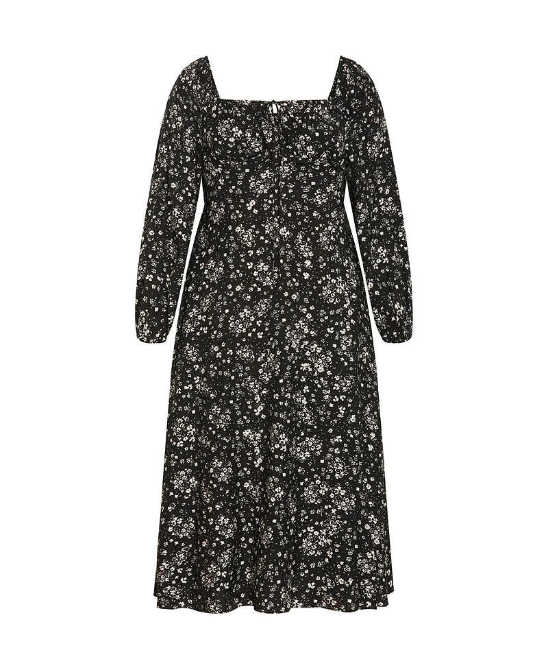 City Chic Women's Abbigail Long Sleeve Print Maxi Dress