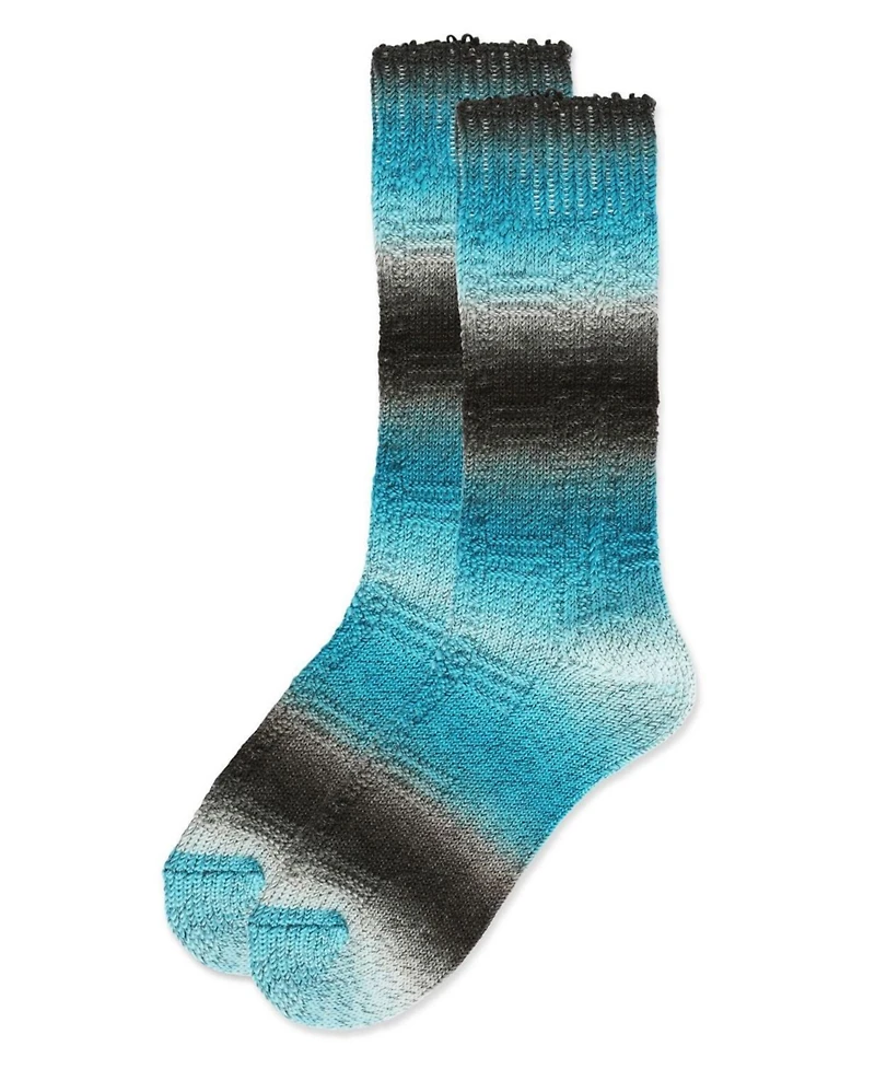 MeMoi Women's Gradient Stripe Soft and Warm Crew Sock