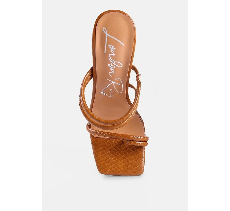 Womens Dandelion High Block Heeled Croc Sandals