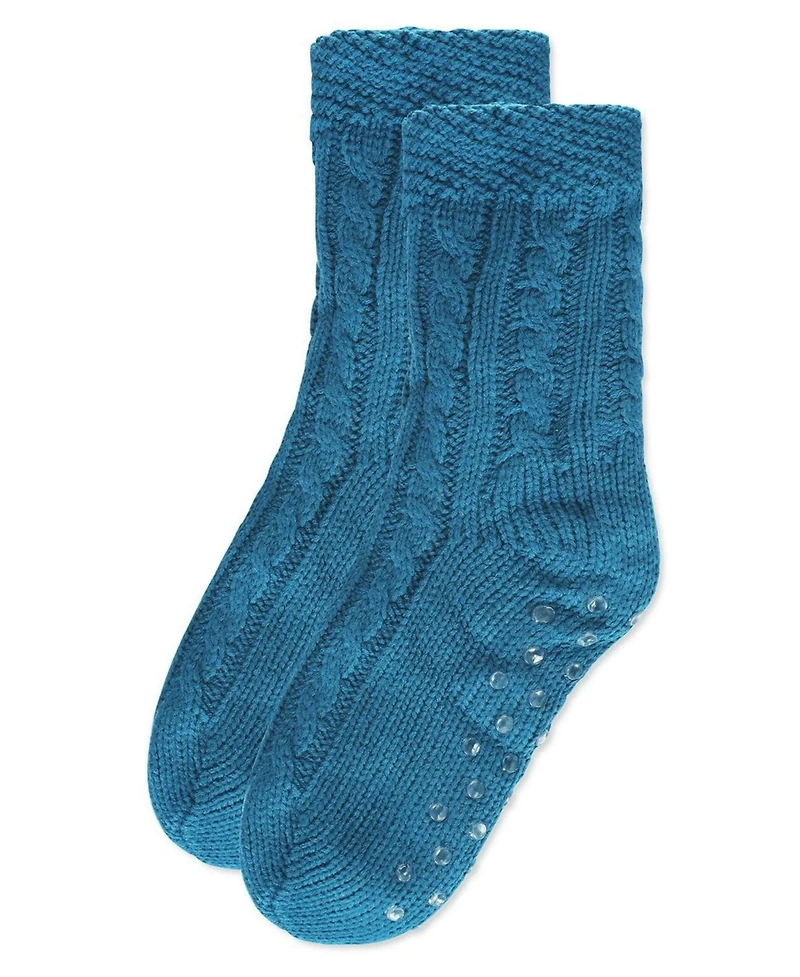 MeMoi Women's Cable Knit Sherpa-Lined Lounge Sock