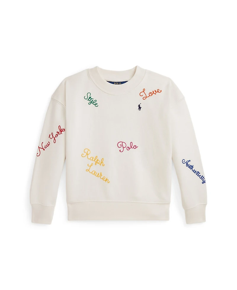 Polo Ralph Lauren Girls 2T-6X Embroidered Crewneck Sweatshirt