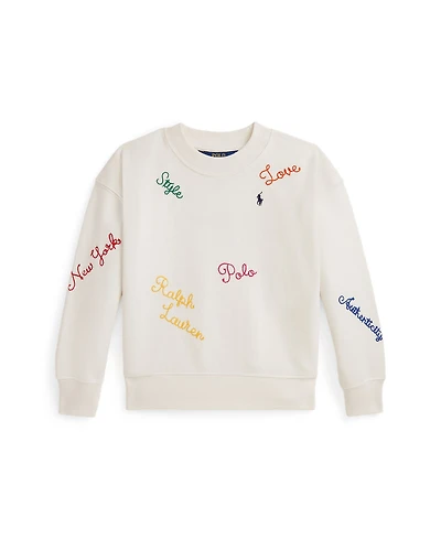 Polo Ralph Lauren Girls 2T-6X Embroidered Crewneck Sweatshirt