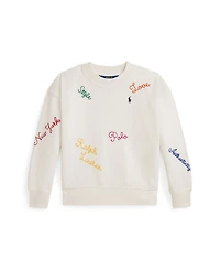 Polo Ralph Lauren Girls 2T-6X Embroidered Crewneck Sweatshirt