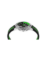 Plein Sport Mens Rampage 3 Hand Date Quartz Black Silicone Strap 44MM