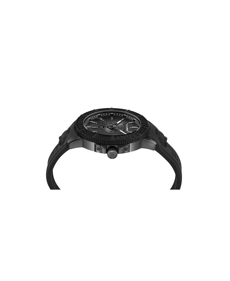 Plein Sport Mens City Rush 3 Hand Date Quartz Silicone Strap 45MM