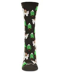 MeMoi Women's Llama Trees Christmas Crew Socks