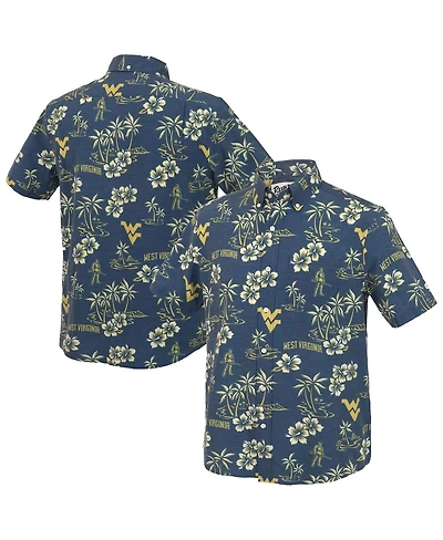 Reyn Spooner Men's Navy West Virginia Mountaineers Kekai Classic Tri-Blend Button-Down Shirt
