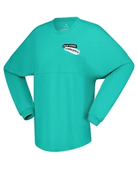 Spirit Jersey Women's Mint New York Liberty Patches Oversized Long Sleeve T-Shirt