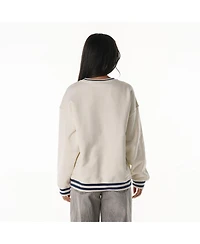 The Wild Collective Women's Cream Indianapolis Colts Oversized Vintage French Terry Sweatshirt