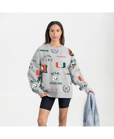 Gameday Couture Women's Gray Miami Hurricanes Always on Repeat Fleece Sweatshirt
