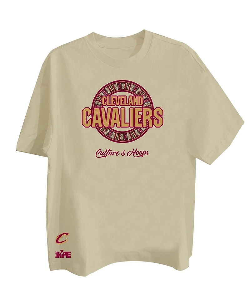 Two Hype Men's Khaki Cleveland Cavaliers Worldwide Collection Premium T-Shirt