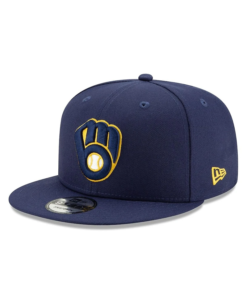 New Era Men's Navy Milwaukee Brewers 2025 Mlb Postseason Side Patch 9FIFTY Snapback Hat