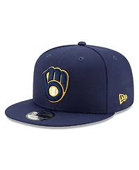 New Era Men's Navy Milwaukee Brewers 2025 Mlb Postseason Side Patch 9FIFTY Snapback Hat