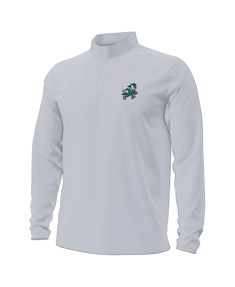 Under Armour Men's Gray Notre Dame Fighting Irish Sporting Leprechaun Motion Quarter-Zip Jacket