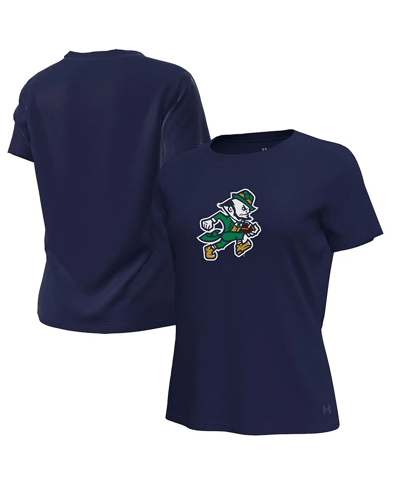 Under Armour Women's Navy Notre Dame Fighting Irish Leprechaun Tech Stretch T-Shirt