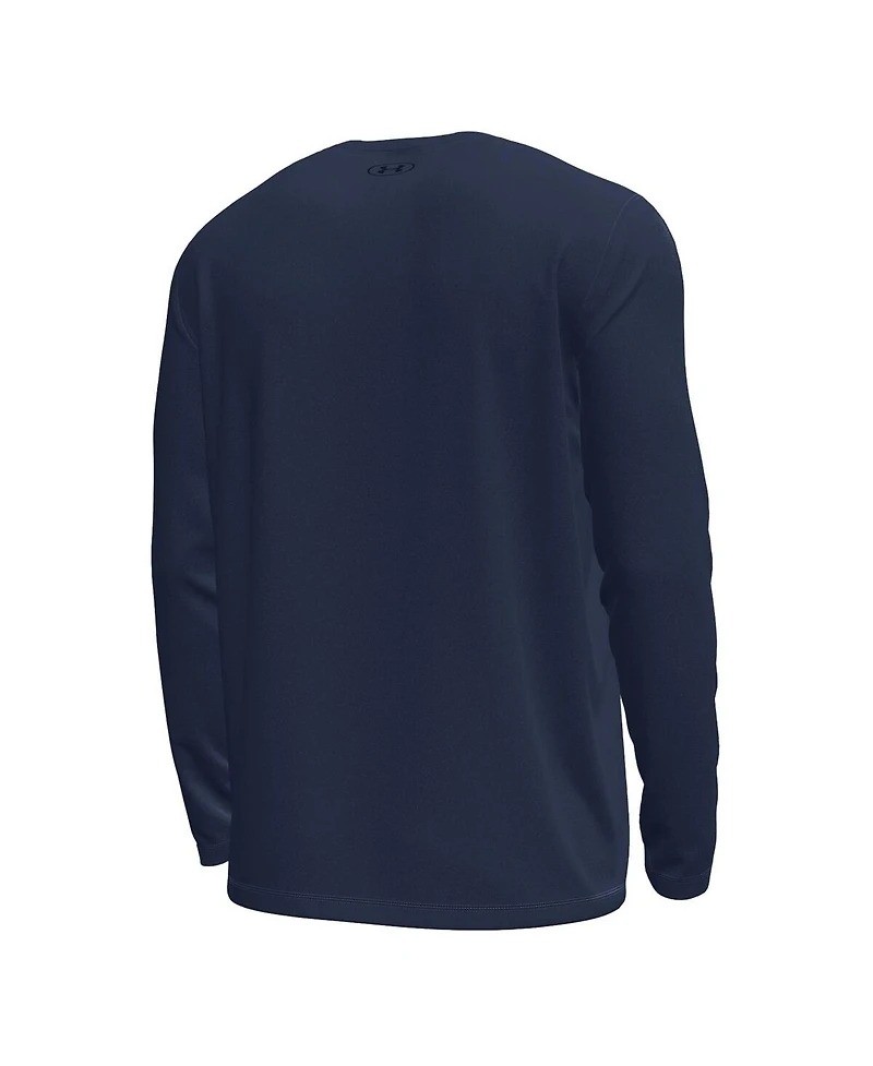 Under Armour Men's Navy Notre Dame Fighting Irish Sporting Leprechaun Tech Stretch Long Sleeve T-Shirt