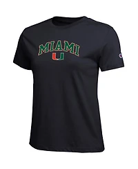 Champion Women's Black Miami Hurricanes Arched Over Logo T-Shirt