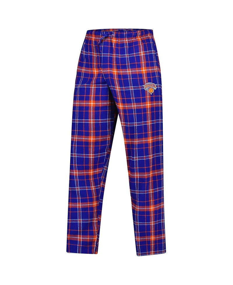 Concepts Sport Men's Blue/Orange New York Knicks Ultimate Plaid Flannel Pants