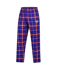 Concepts Sport Men's Blue/Orange New York Knicks Ultimate Plaid Flannel Pants