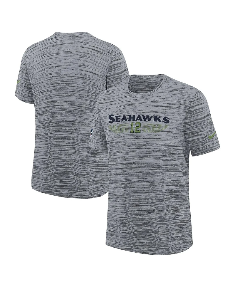 Nike Big Boys and Girls Wolf Gray Seattle Seahawks 2025 Rivalries Collection Sideline Velocity Dri-fit T-Shirt
