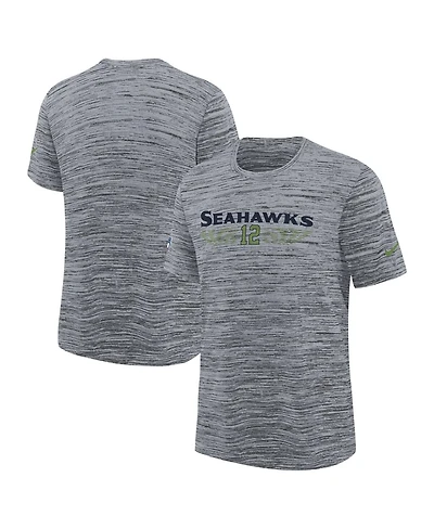 Nike Big Boys and Girls Wolf Gray Seattle Seahawks 2025 Rivalries Collection Sideline Velocity Dri-fit T-Shirt