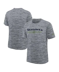 Nike Big Boys and Girls Wolf Gray Seattle Seahawks 2025 Rivalries Collection Sideline Velocity Dri-fit T-Shirt