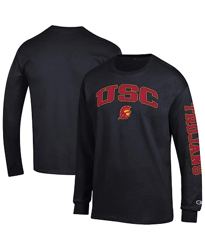 Champion Men's Black Usc Trojans Arch Over Logo 2-Hit Long Sleeve T-Shirt