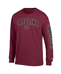 Champion Men's Garnet South Carolina Gamecocks Arch Over Logo 2-Hit Long Sleeve T-Shirt
