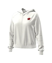 Under Armour Women's Natural Wisconsin Badgers Gameday Rival Fleece Full-Zip Cropped Hoodie