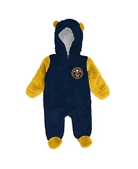 Outerstuff Baby Boys and Girls Newborn Navy Denver Nuggets Stay Napping Fleece Bunting Full-Zip Sleeper