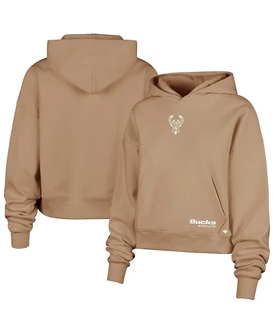 '47 Brand Women's Tan Milwaukee Bucks Sue Foundation Hoodie Sweatshirt