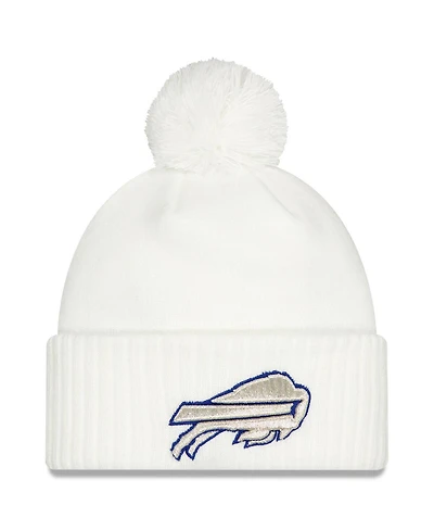 New Era Men's White Buffalo Bills 2025 Rivalries Collection Sideline Cuffed Pom with Knit Hat