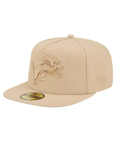 New Era Men's Light Beige Detroit Lions Color Pack A-Frame 59FIFTY Fitted Hat