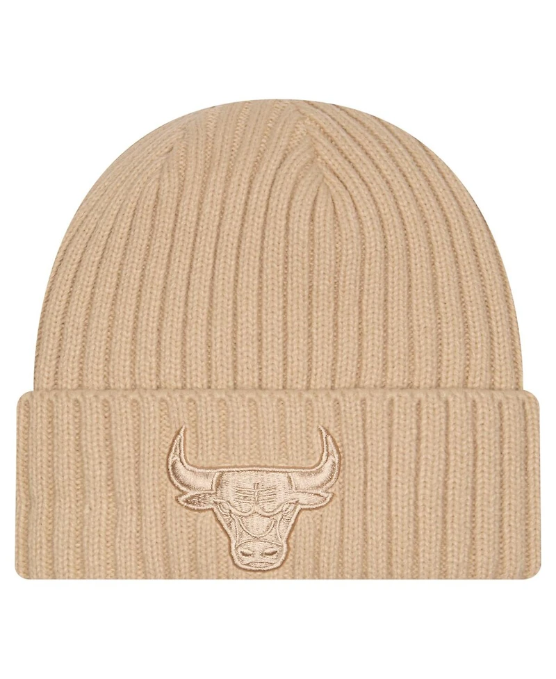 New Era Men's Tan Chicago Bulls Color Pack Cuffed Knit Hat