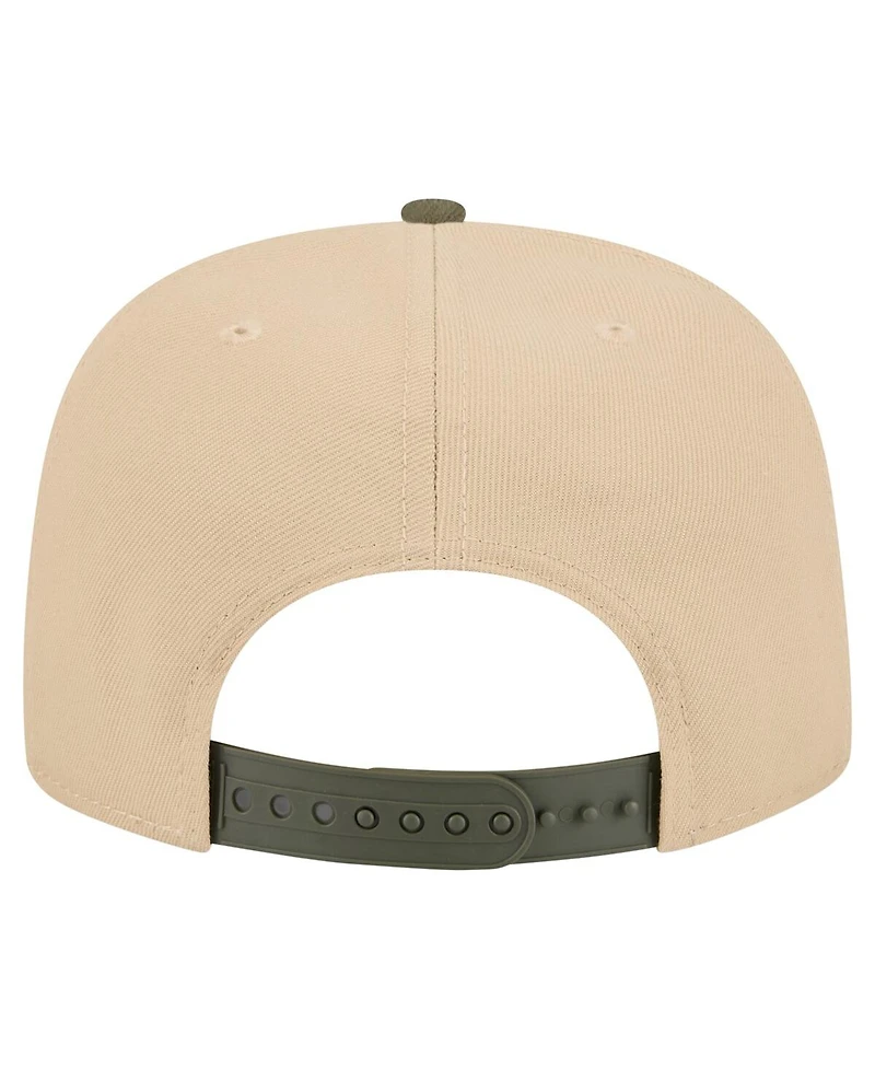New Era Men's Khaki/Olive Los Angeles Lakers Color Pack Two-Tone A-Frame 9FIFTY Snapback Hat