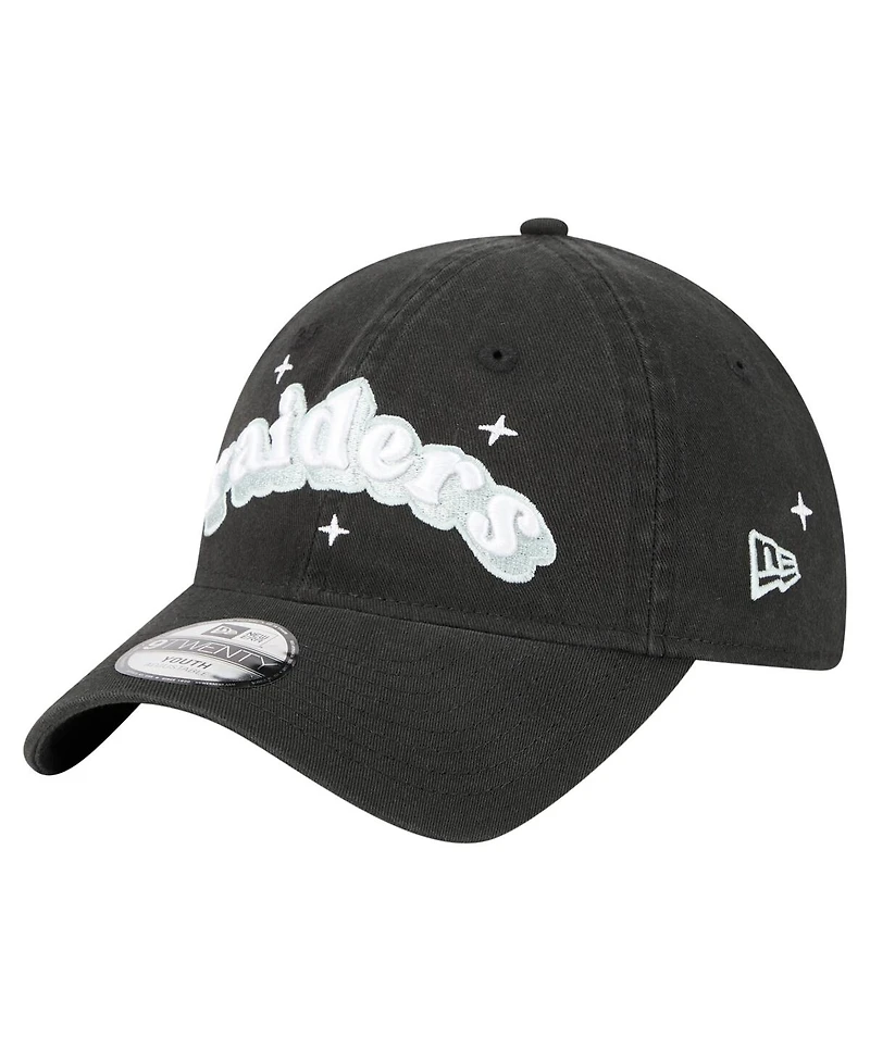 New Era Big Girls Black Las Vegas Raiders Cheer 9TWENTY Adjustable Hat