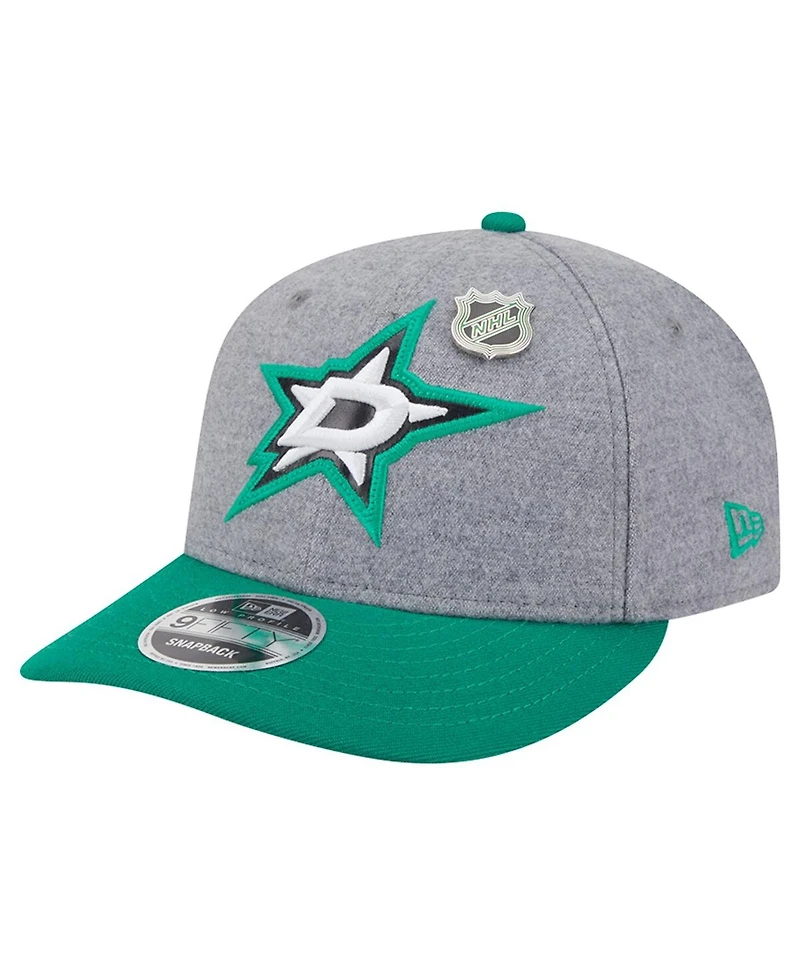 New Era Men's Kelly Green/Green Dallas Stars Wool Pin Low Profile 9FIFTY Snapback Hat