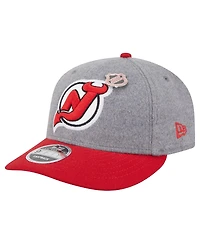New Era Men's Gray/Red New Jersey Devils Wool Pin Low Profile 9FIFTY Snapback Hat