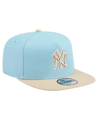 New Era Men's Light Blue/Light Beige New York Yankees Color Pack A-Frame 9FIFTY Snapback Hat