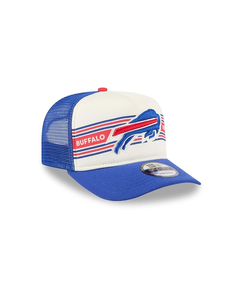 New Era Men's Cream/Royal Buffalo Bills Banner A-Frame 9FIFTY Trucker Snapback Hat