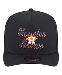 New Era Men's Black Houston Astros Chainstitch 9FIFTY A-Frame Snapback Hat