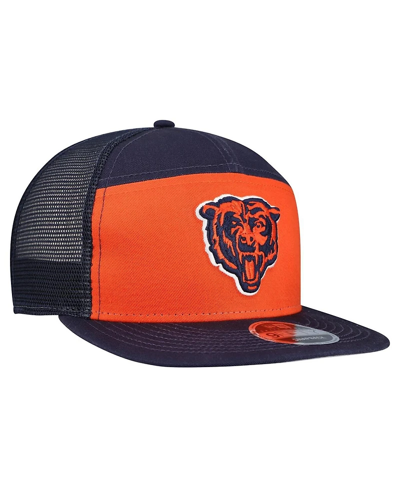 New Era Men's Orange/Navy Chicago Bears Outdoor Split Panel 9FIFTY Snapback Hat
